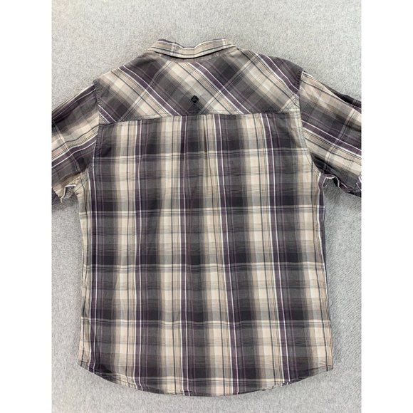 Prana Plaid Cotton Long Sleeve Button Snap Shirt (Men's Large) Gray - Picture 12 of 12
